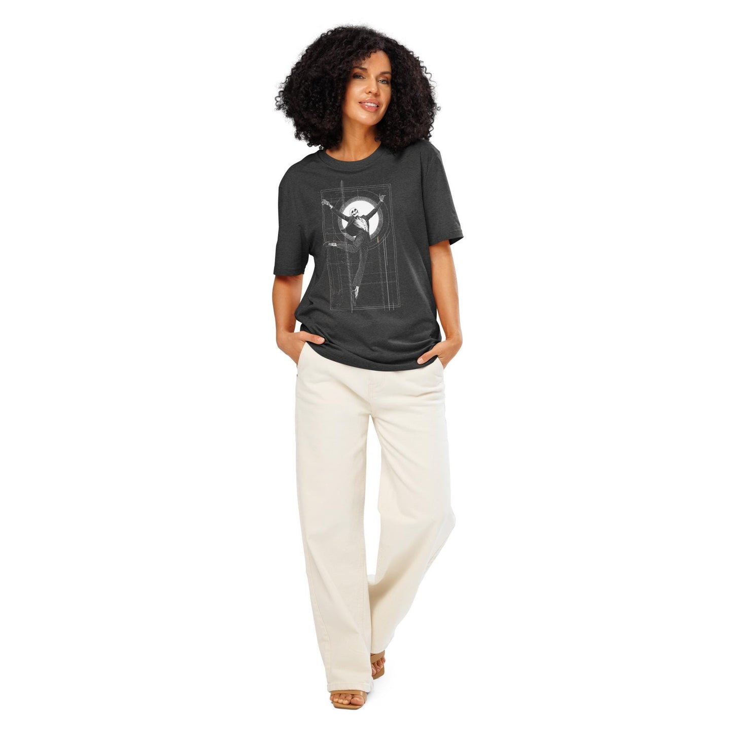 Fred Astaire Dancing Skeleton - Unisex organic ribbed neck t-shirt