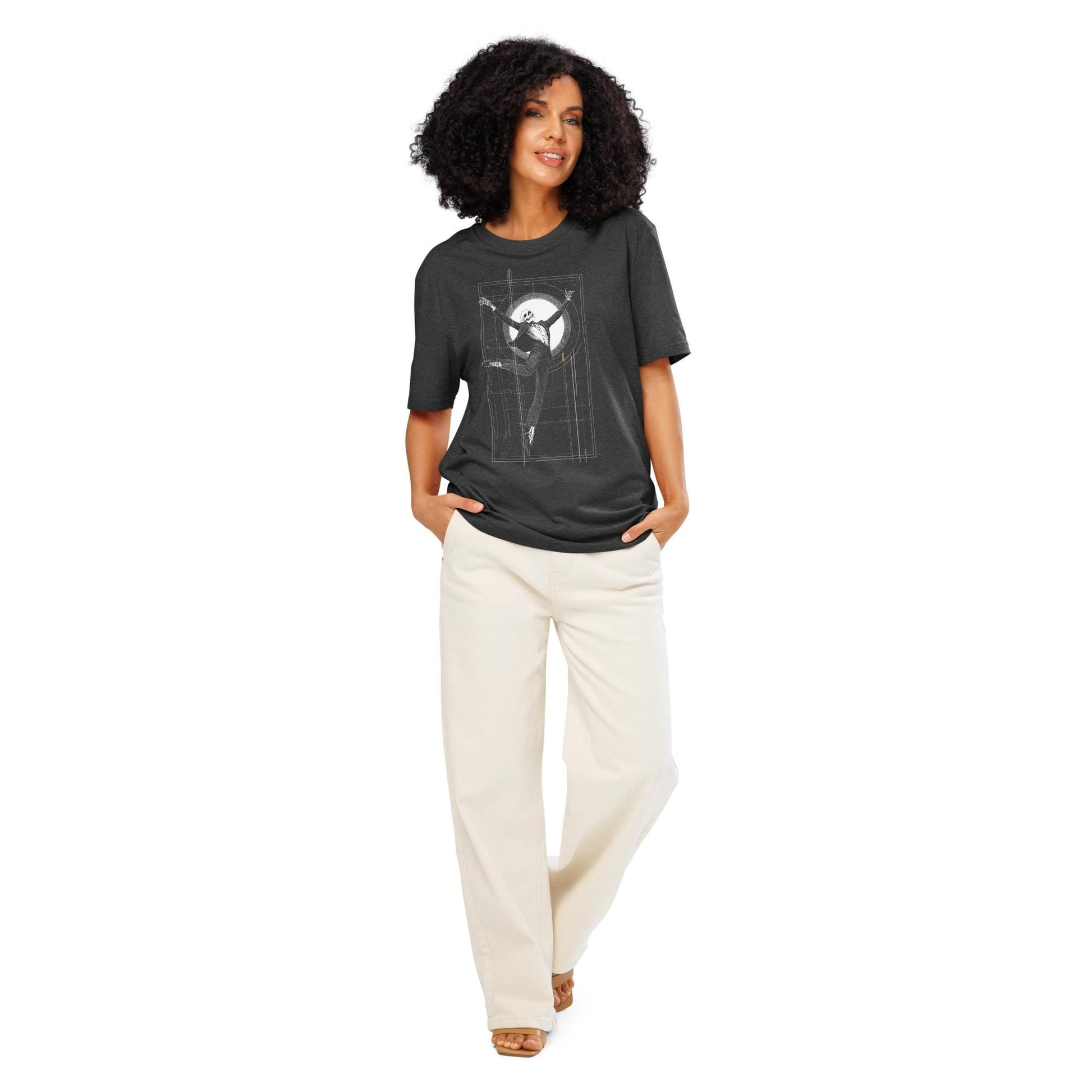 Fred Astaire Dancing Skeleton - Unisex organic ribbed neck t-shirt