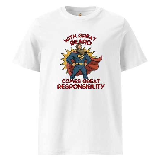 With Great Beard Comes Great Responsibility - Men&#39;s organic ribbed neck t-shirt