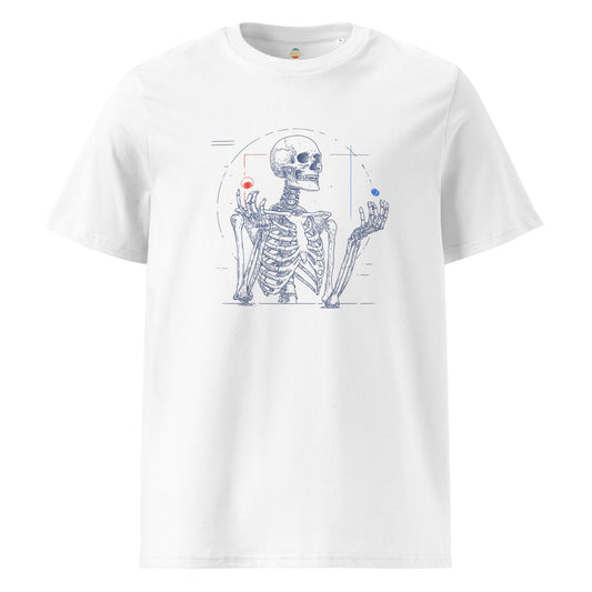 Red Pill Blue Pill Skeleton - Unisex organic ribbed neck t-shirt