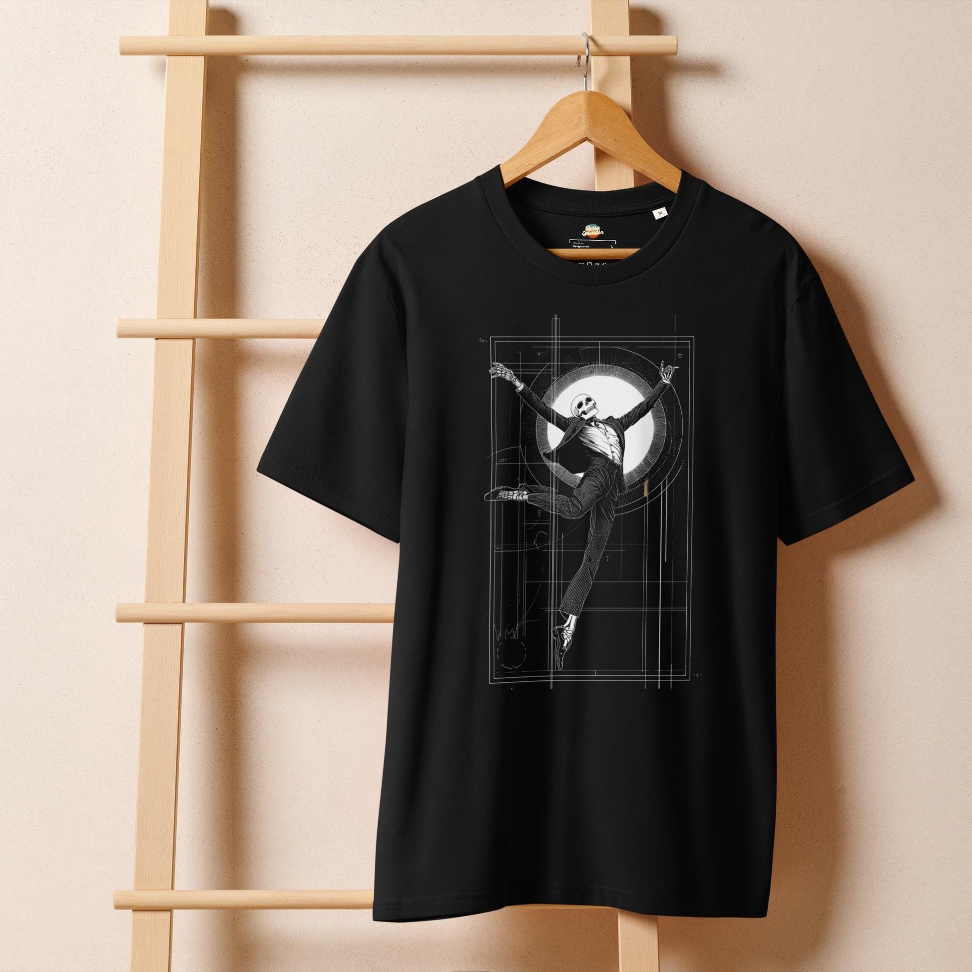 Fred Astaire Dancing Skeleton - Unisex organic ribbed neck t-shirt