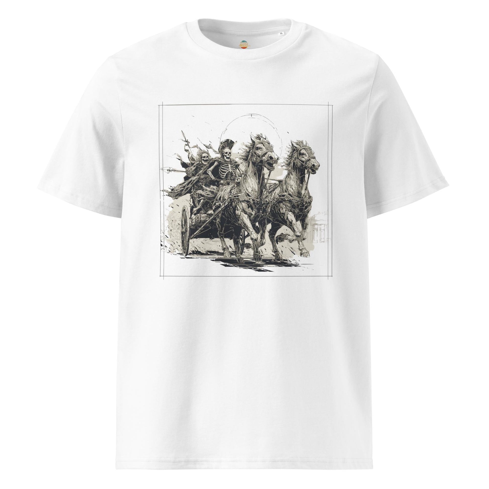 Chariot Race Skeletons - Ben Hur Inspired Unisex organic ribbed neck t-shirt