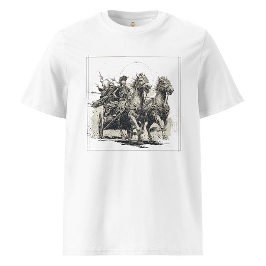 Chariot Race Skeletons - Ben Hur Inspired Unisex organic ribbed neck t-shirt