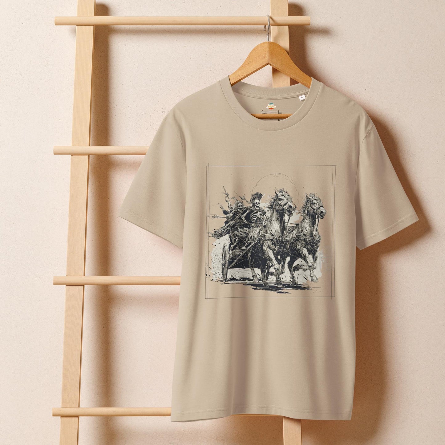 Chariot Race Skeletons - Ben Hur Inspired Unisex organic ribbed neck t-shirt