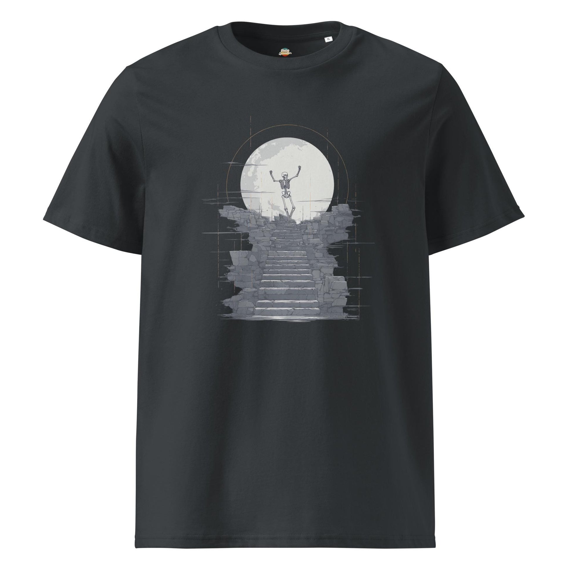 King of the Hill - Skeleton Moon Silhouette Unisex organic ribbed neck t-shirt