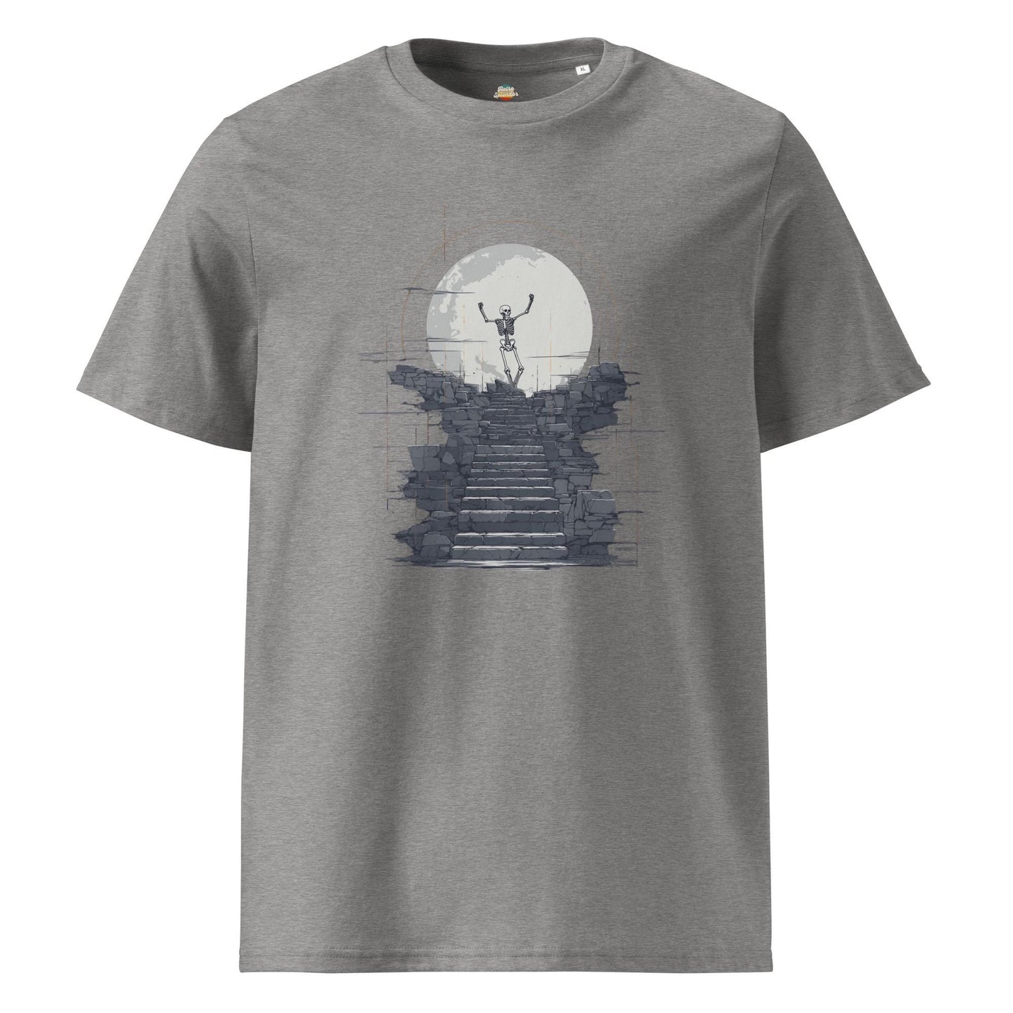 King of the Hill - Skeleton Moon Silhouette Unisex organic ribbed neck t-shirt