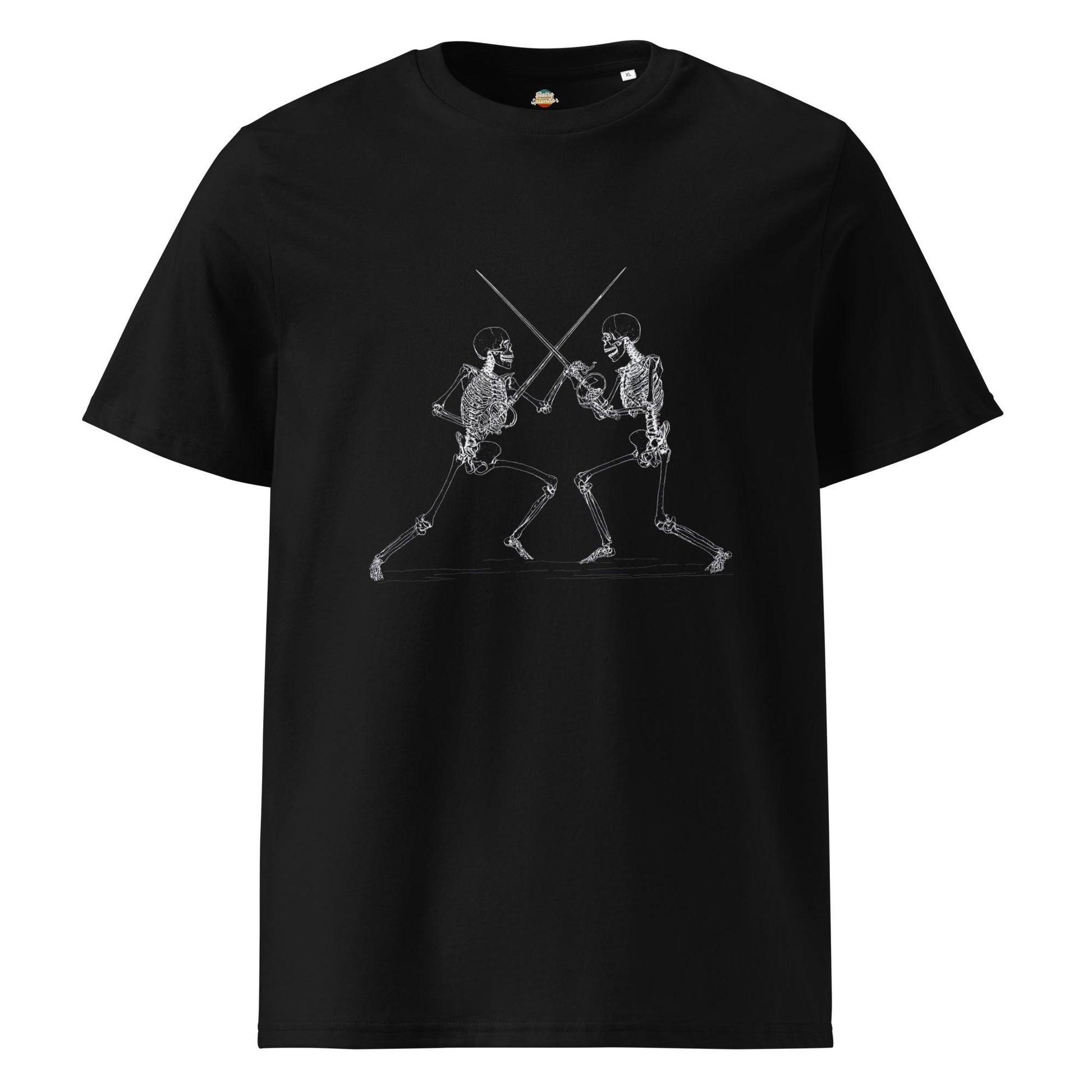 Skeleton Duel - Unisex organic ribbed neck t-shirt