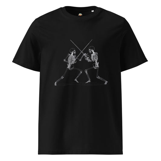 Skeleton Duel - Unisex organic ribbed neck t-shirt