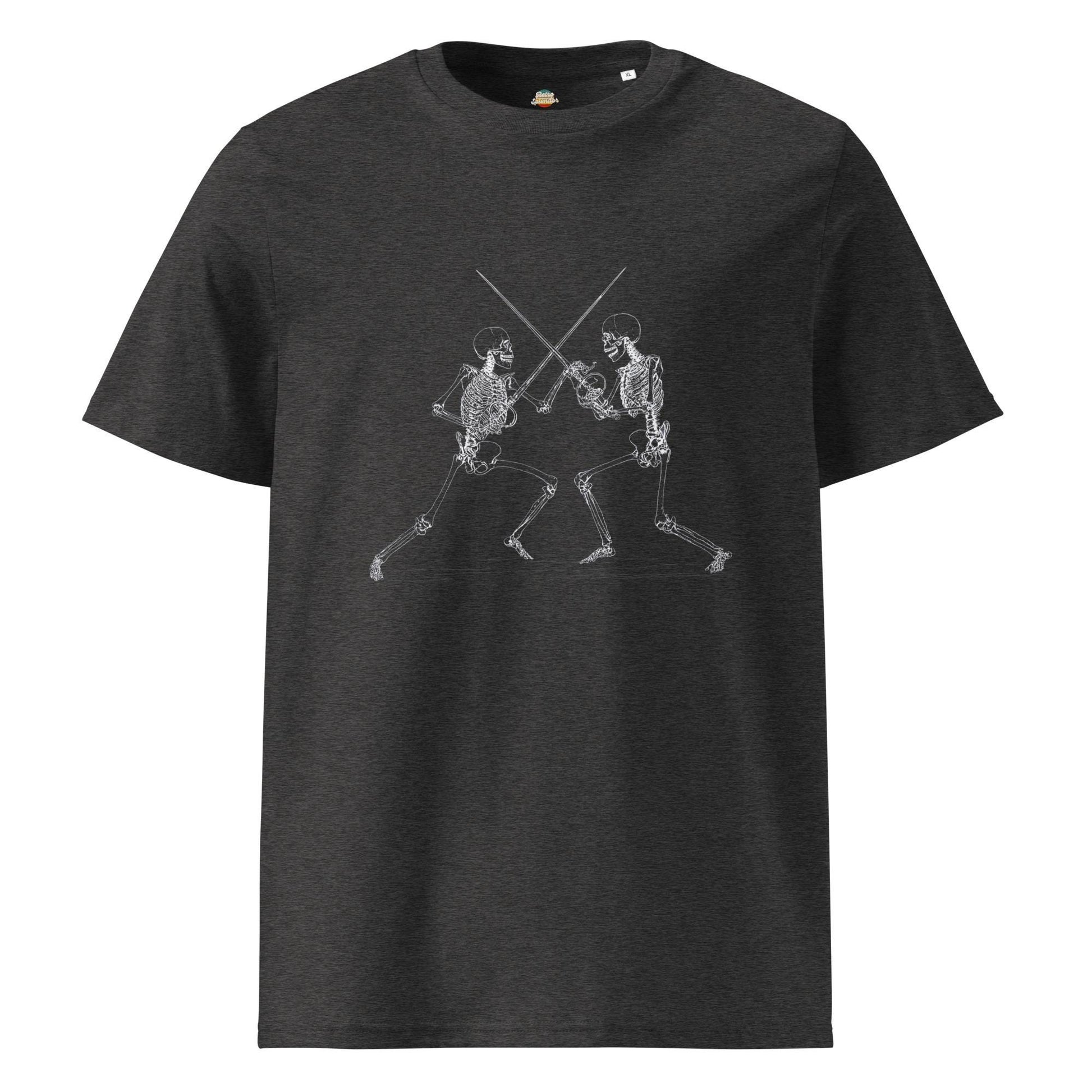 Skeleton Duel - Unisex organic ribbed neck t-shirt