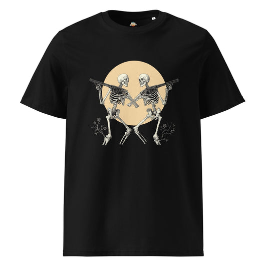 Western Skeleton Silhouette Moon - Unisex organic ribbed neck t-shirt