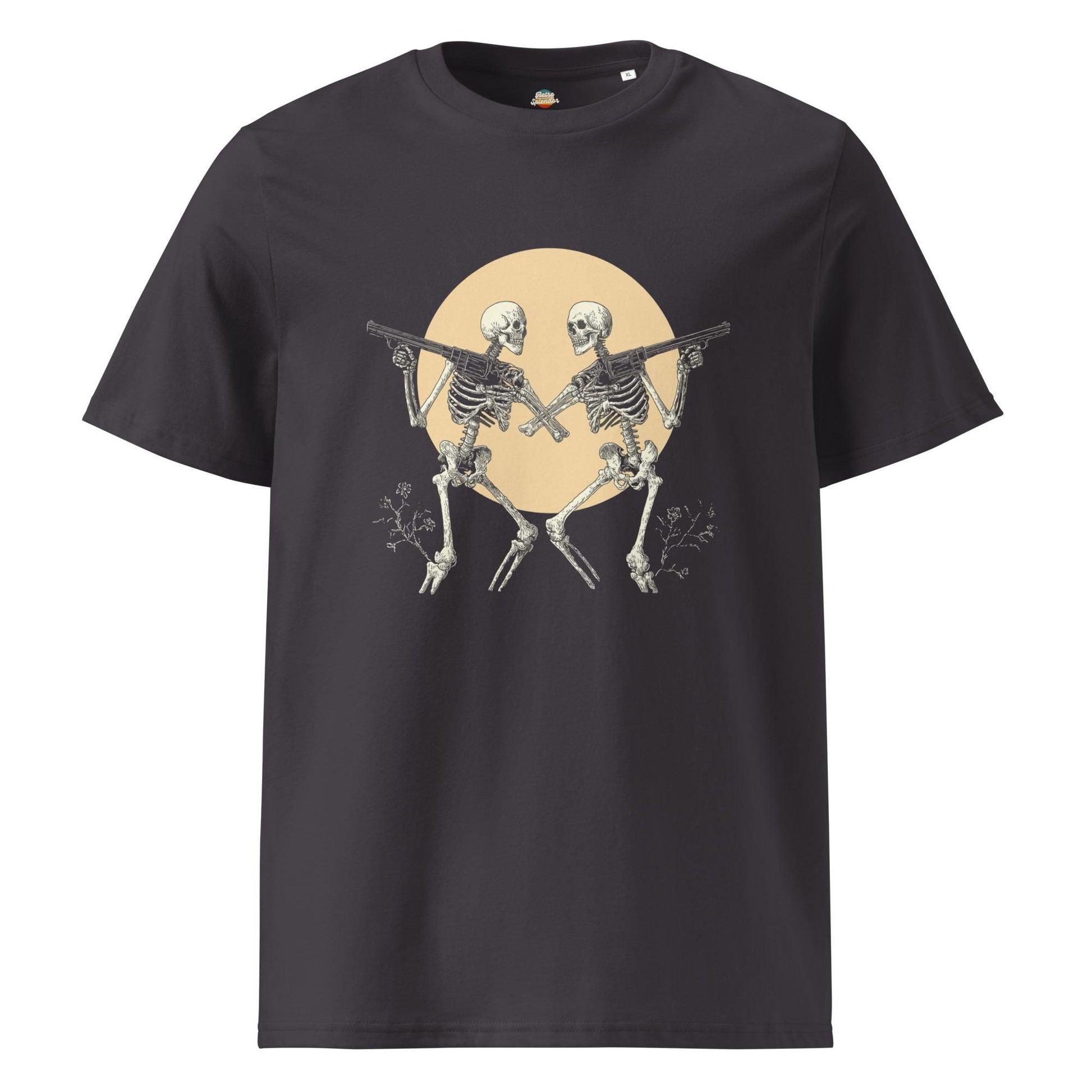 Western Skeleton Silhouette Moon - Unisex organic ribbed neck t-shirt