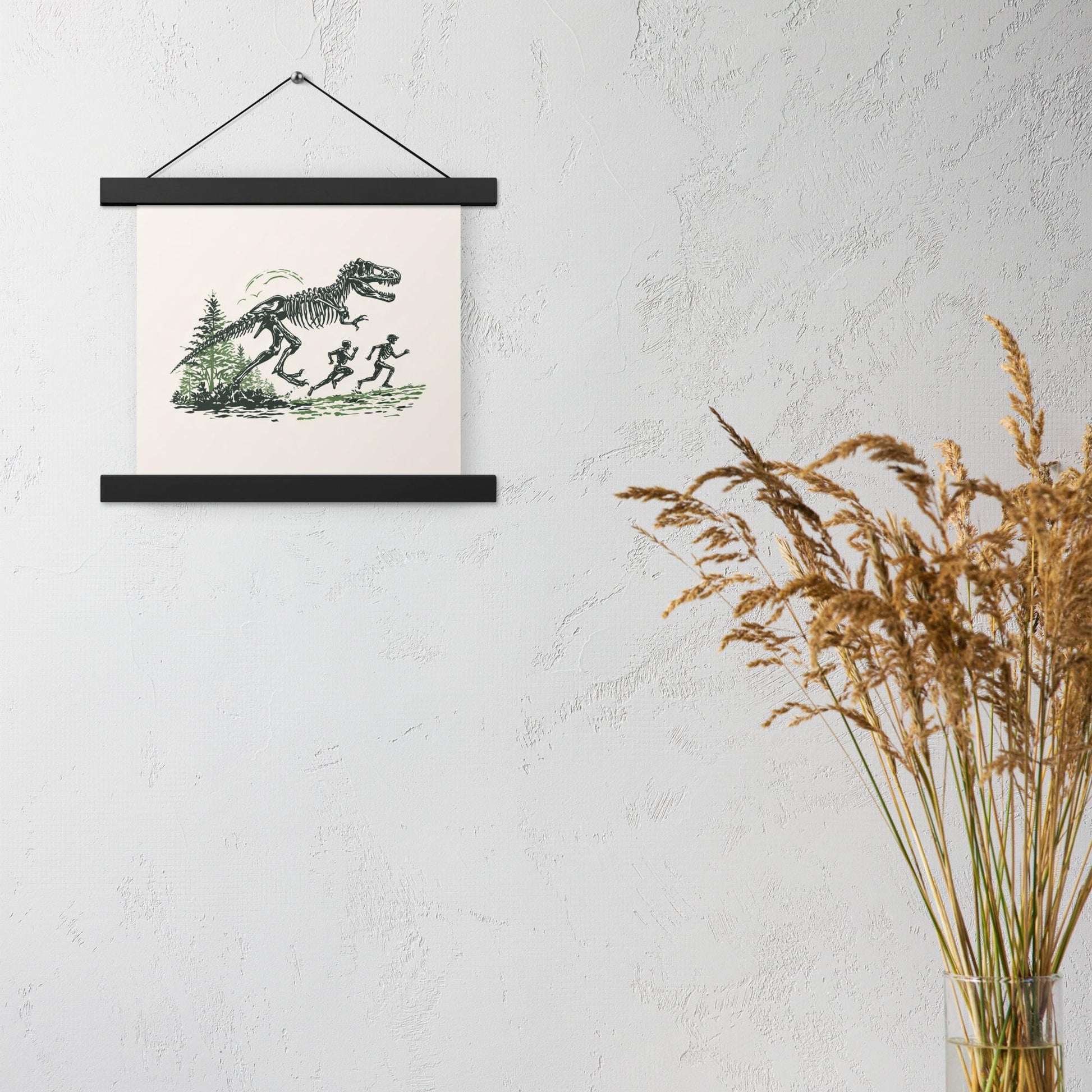 Skeleton Dino Chase - Poster with hangers