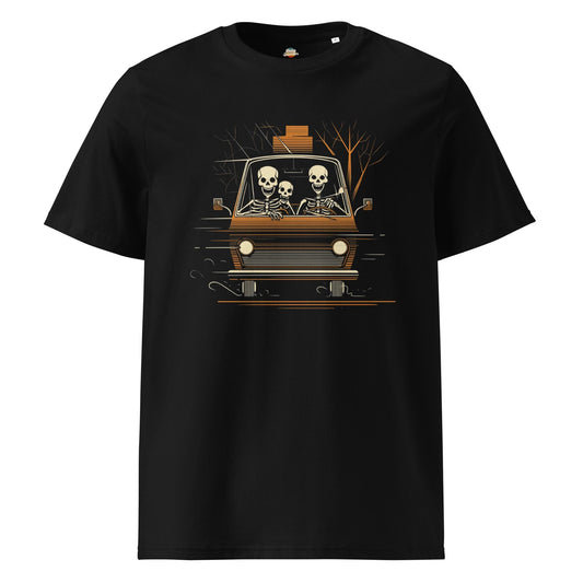 Road Trippin&#39; Skeletons - Unisex organic ribbed neck t-shirt
