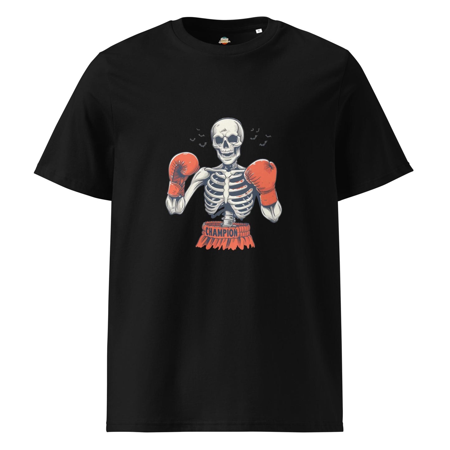 Halloween Knockout Skeleton - Unisex organic ribbed neck t-shirt