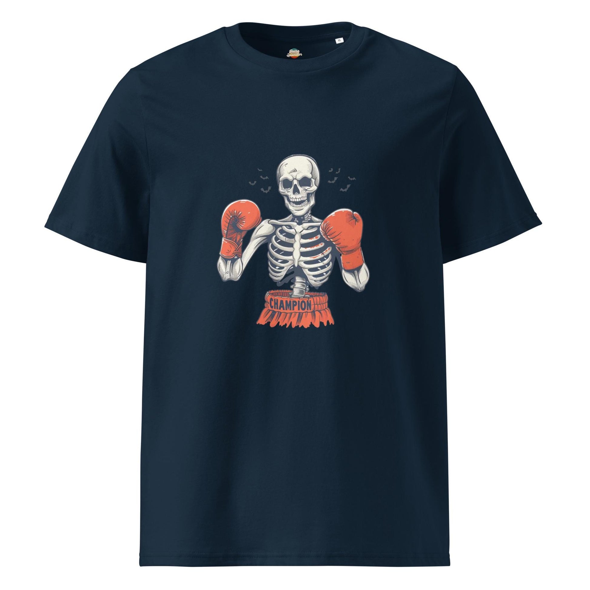 Halloween Knockout Skeleton - Unisex organic ribbed neck t-shirt