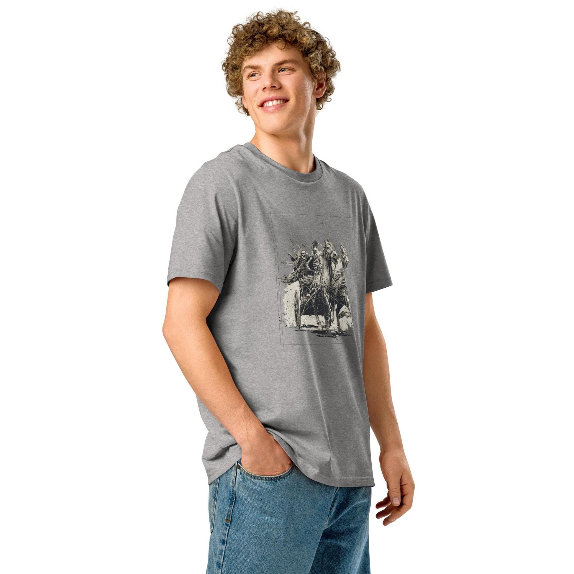 Chariot Race Skeletons - Ben Hur Inspired Unisex organic ribbed neck t-shirt