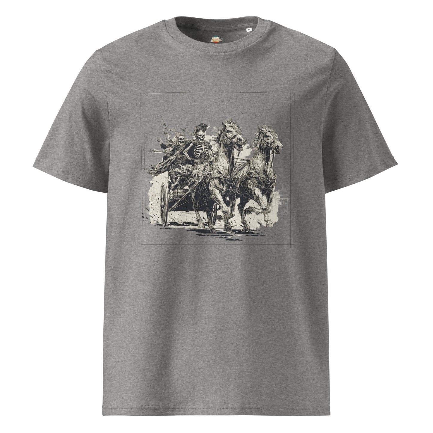 Chariot Race Skeletons - Ben Hur Inspired Unisex organic ribbed neck t-shirt