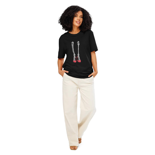 Dorothy&#39;s Ruby Slippers - Wizard of Oz Skeleton Legs - Unisex organic ribbed neck t-shirt