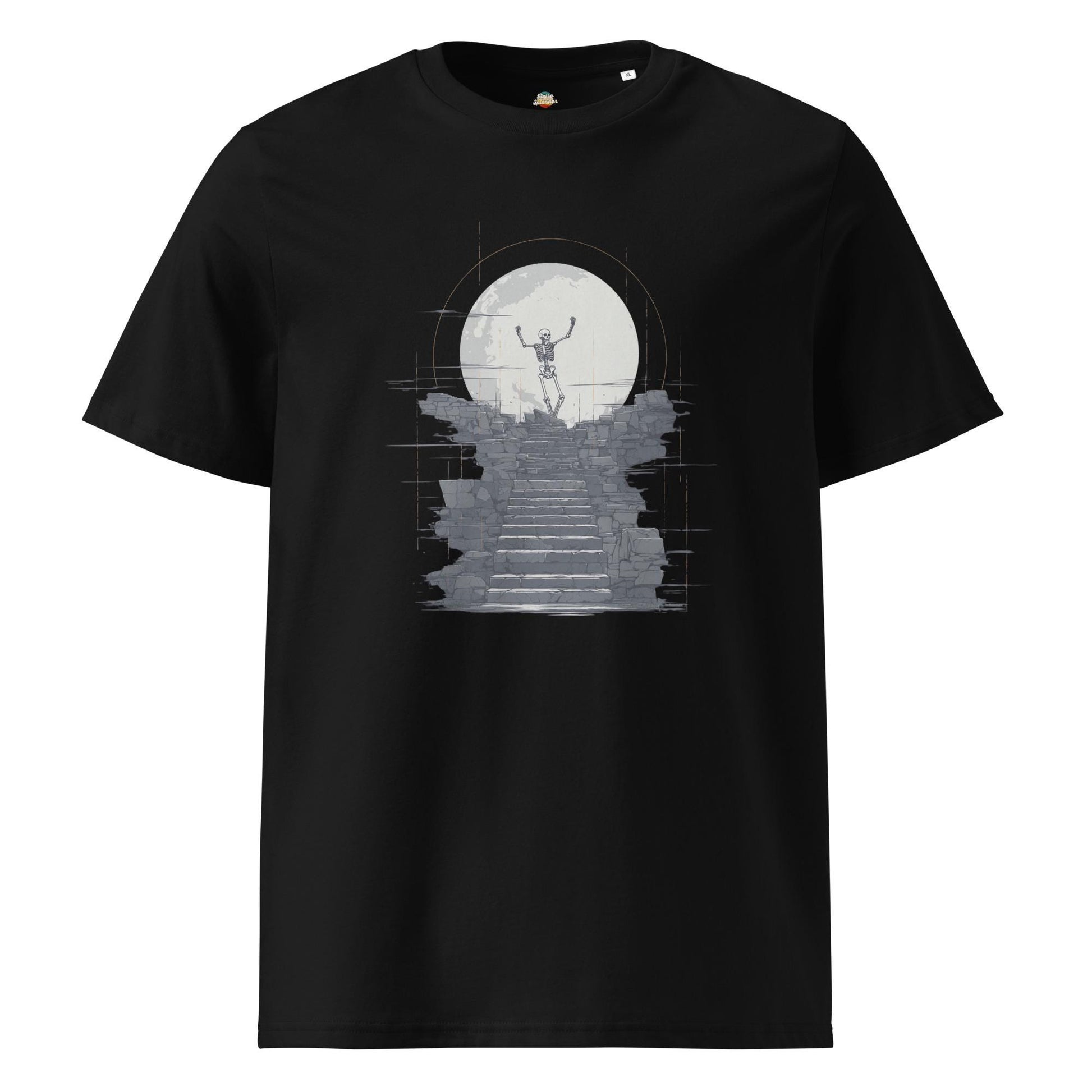 King of the Hill - Skeleton Moon Silhouette Unisex organic ribbed neck t-shirt