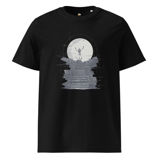 King of the Hill - Skeleton Moon Silhouette Unisex organic ribbed neck t-shirt