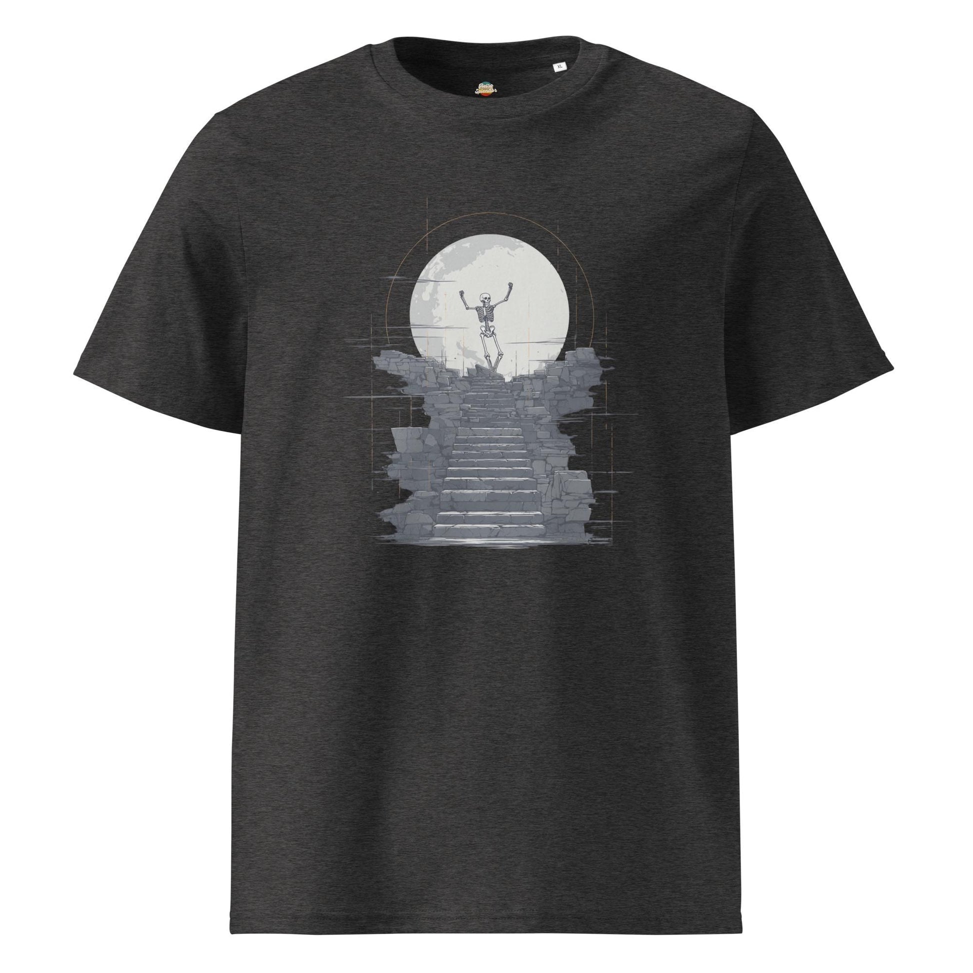 King of the Hill - Skeleton Moon Silhouette Unisex organic ribbed neck t-shirt