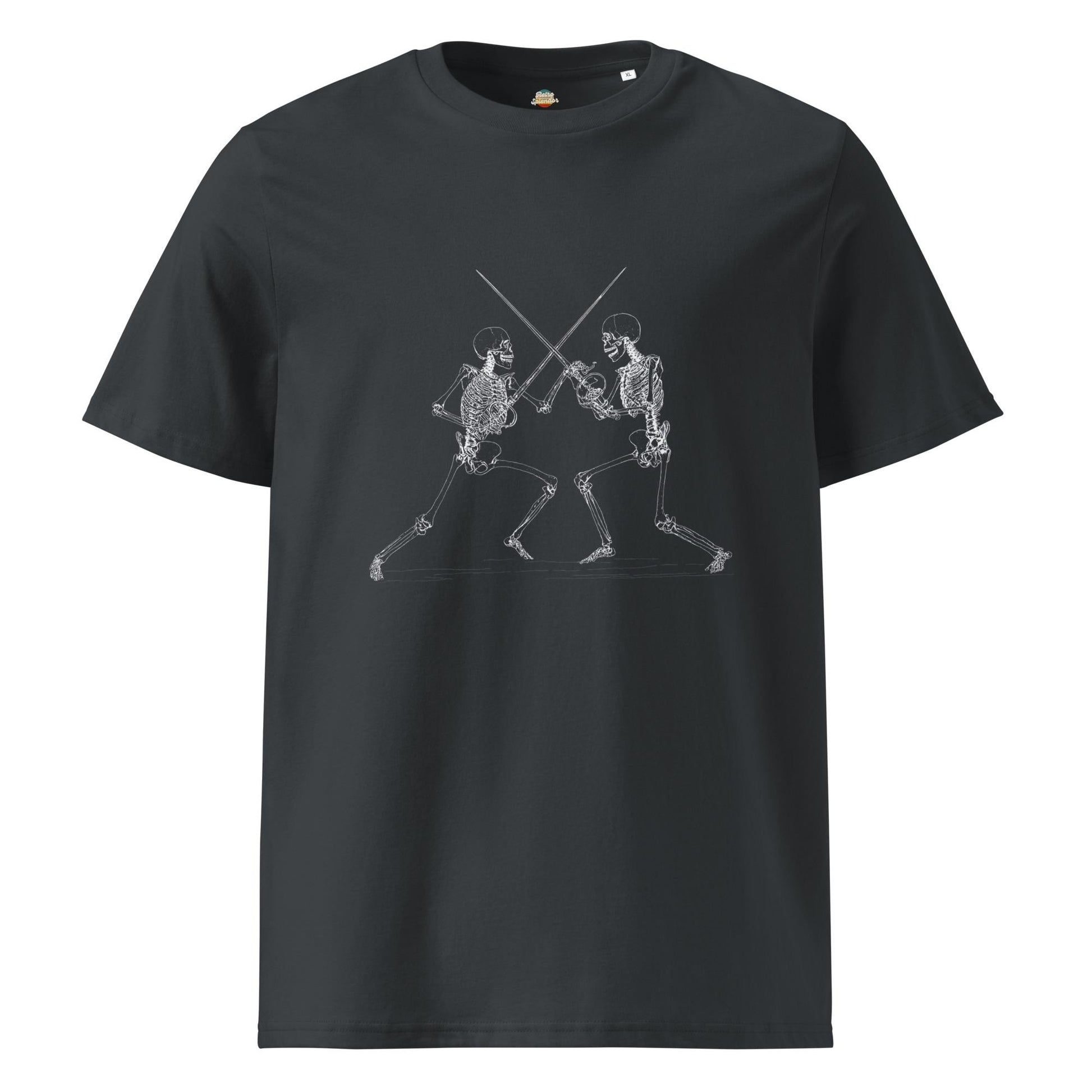 Skeleton Duel - Unisex organic ribbed neck t-shirt