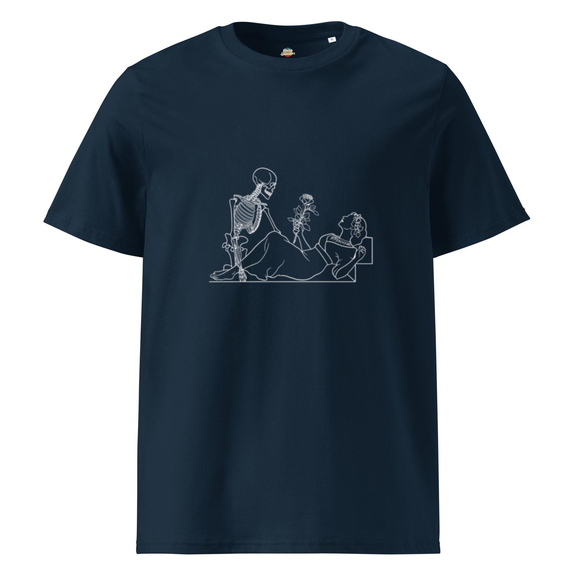 Jack Drawing Rose Skeletons: Spooky Stylish Titanic T-Shirt