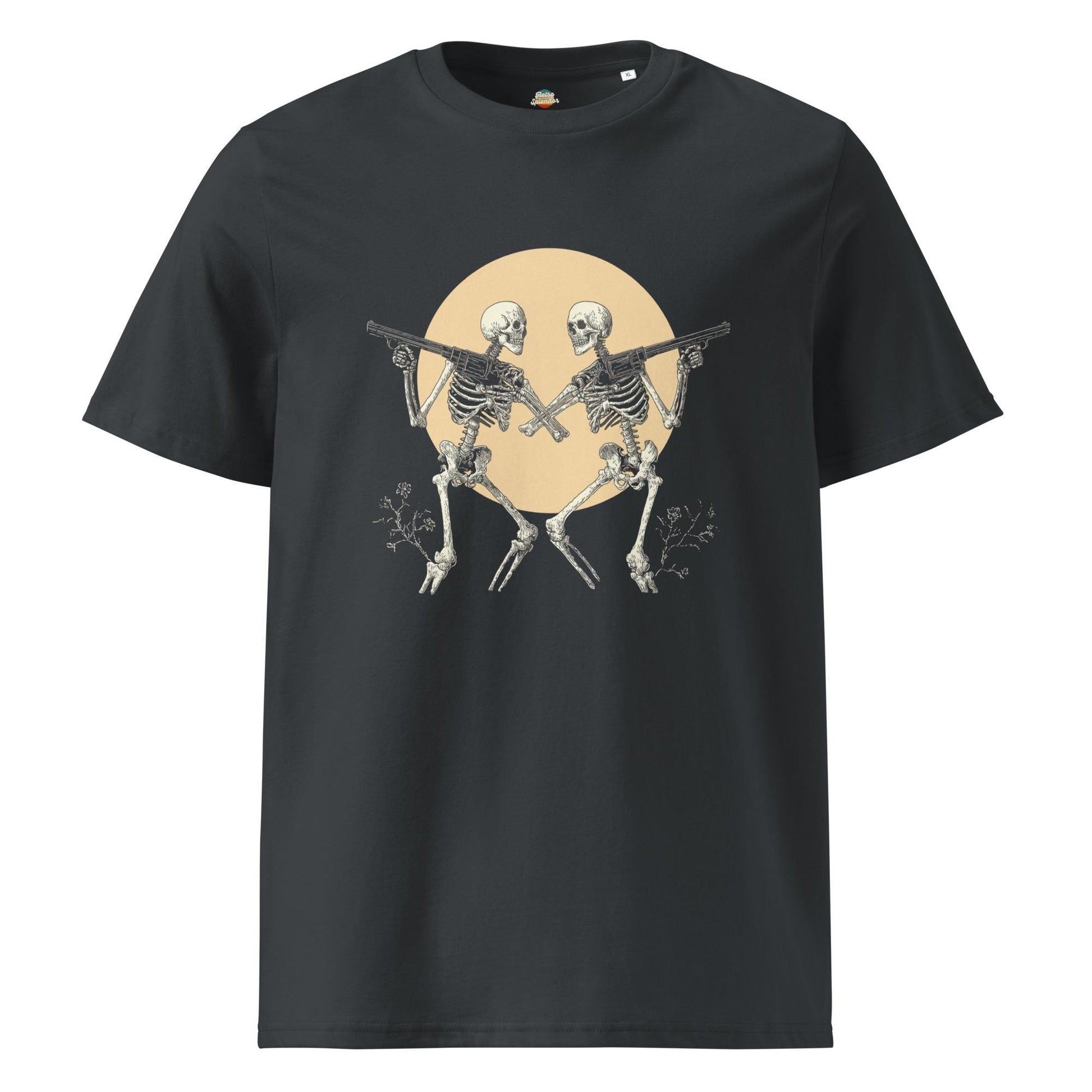 Western Skeleton Silhouette Moon - Unisex organic ribbed neck t-shirt