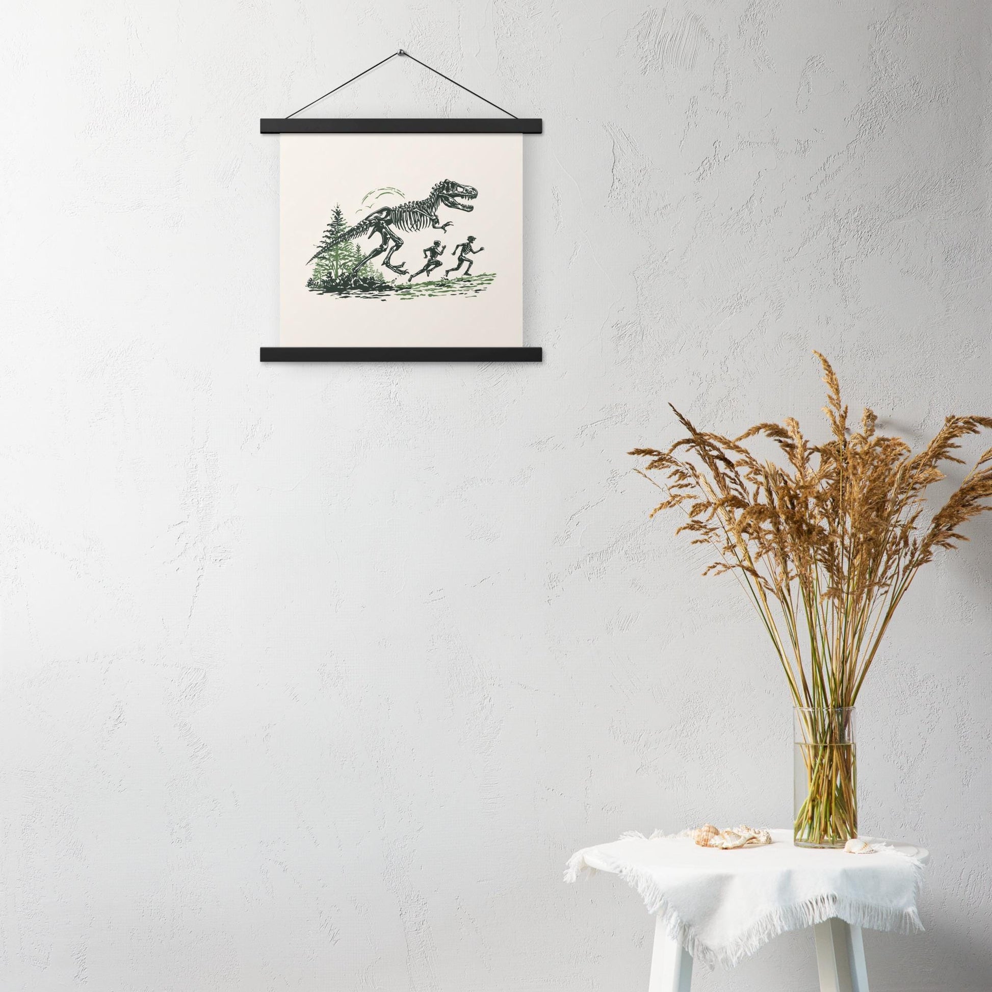 Skeleton Dino Chase - Poster with hangers