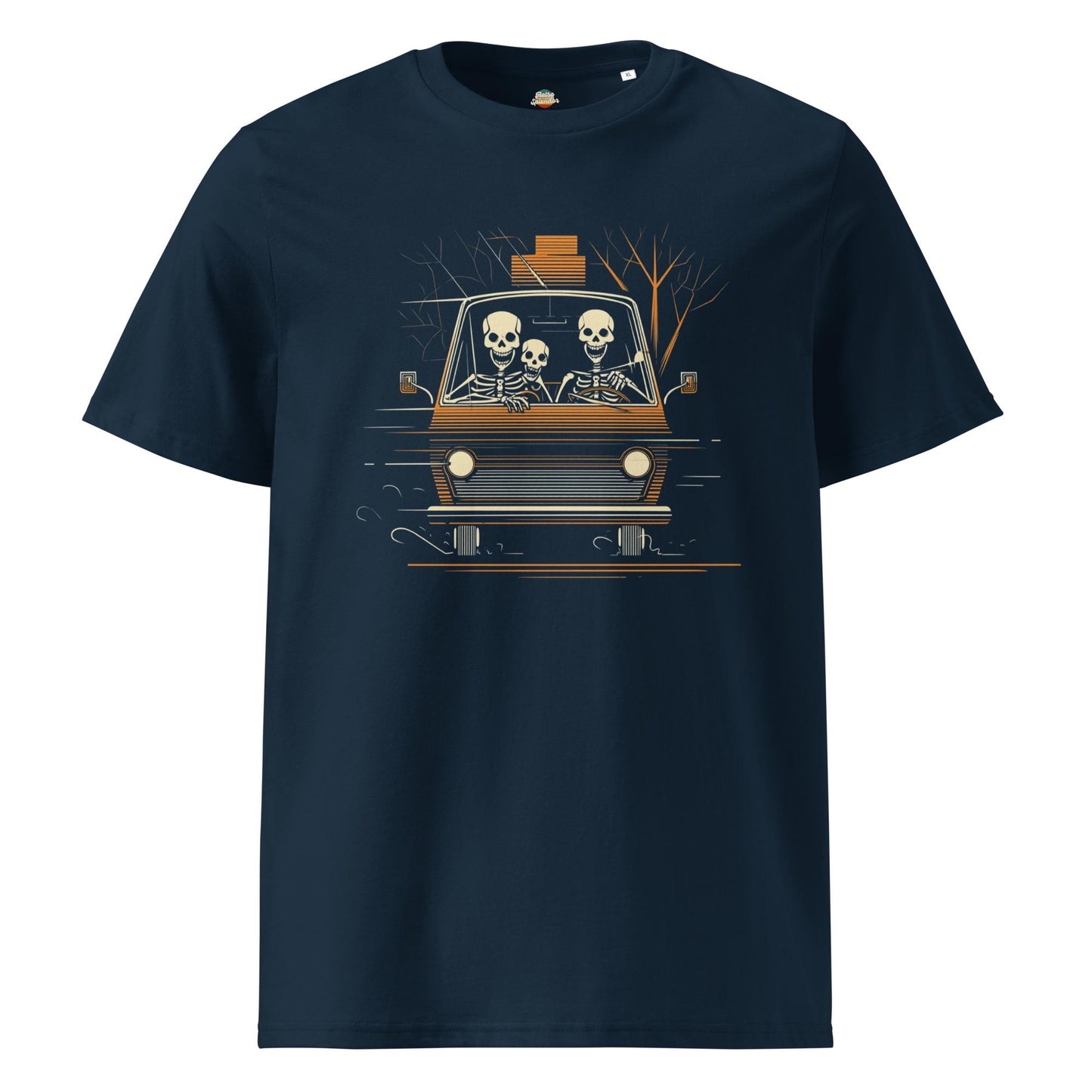 Road Trippin&#39; Skeletons - Unisex organic ribbed neck t-shirt