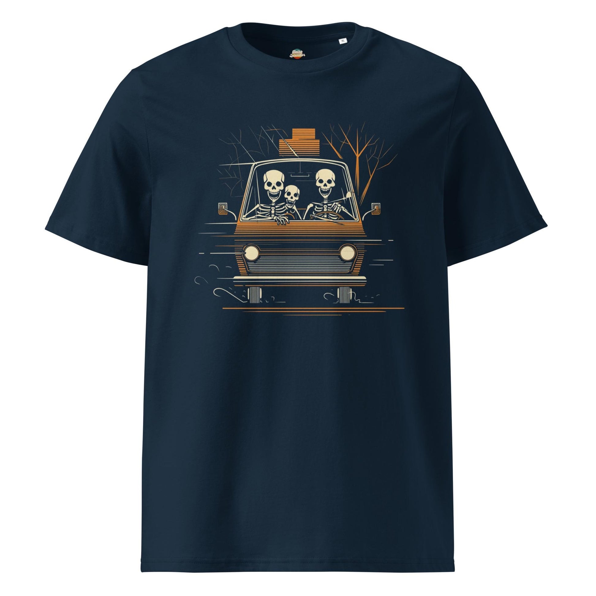 Road Trippin&#39; Skeletons - Unisex organic ribbed neck t-shirt