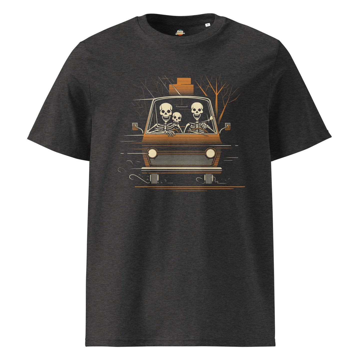 Road Trippin&#39; Skeletons - Unisex organic ribbed neck t-shirt