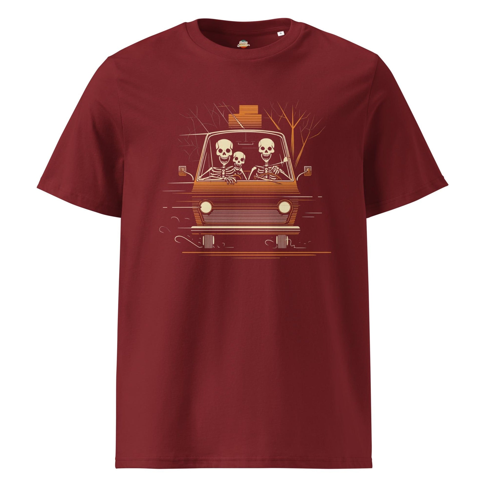 Road Trippin&#39; Skeletons - Unisex organic ribbed neck t-shirt