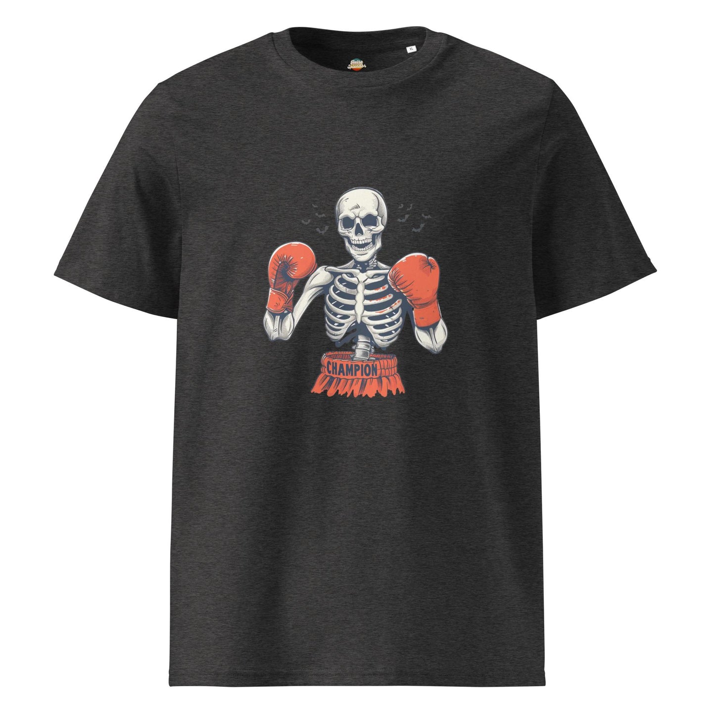 Halloween Knockout Skeleton - Unisex organic ribbed neck t-shirt