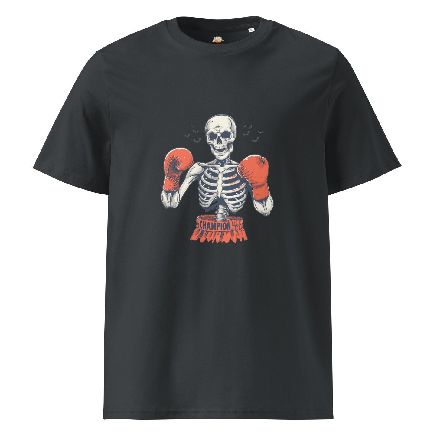 Halloween Knockout Skeleton - Unisex organic ribbed neck t-shirt