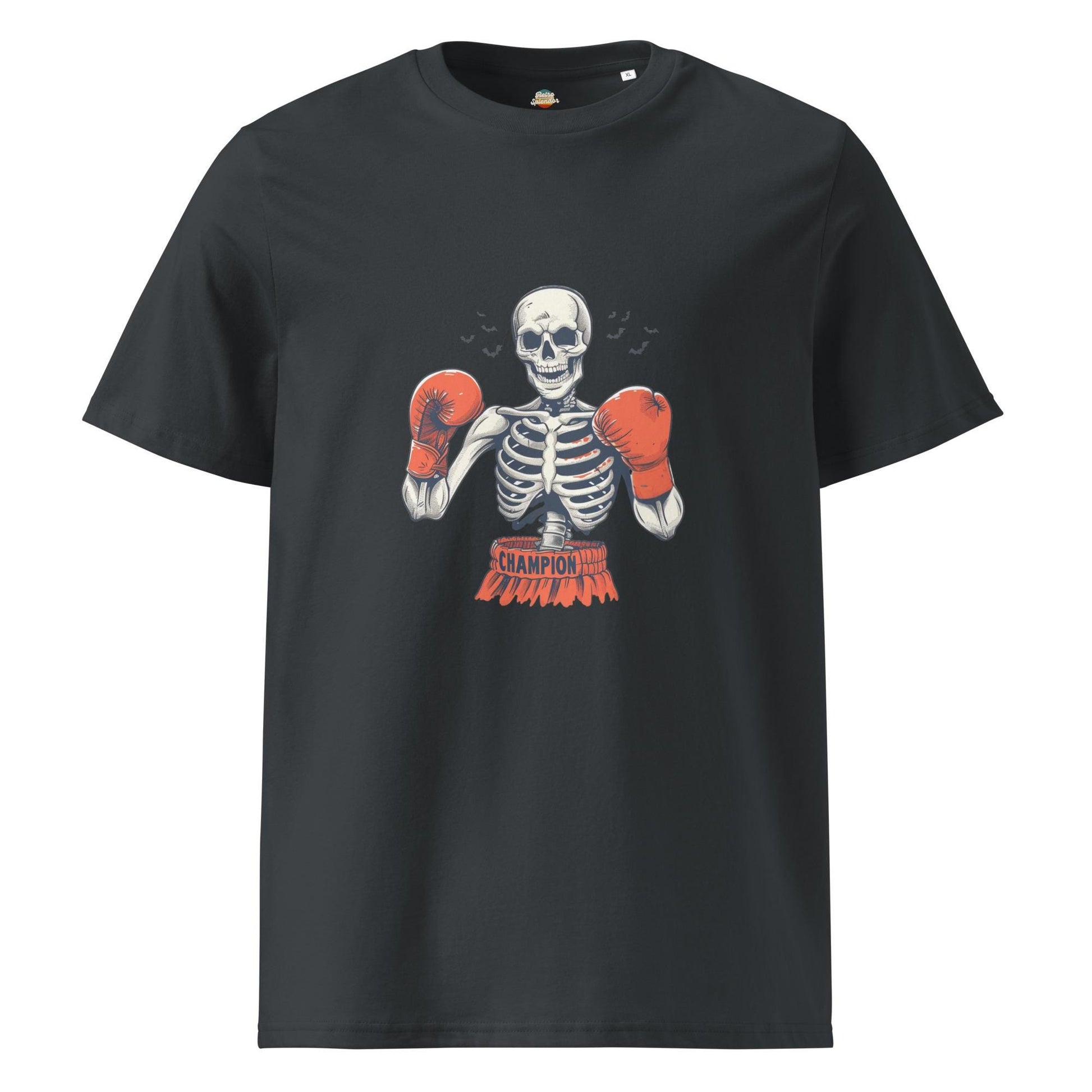 Halloween Knockout Skeleton - Unisex organic ribbed neck t-shirt