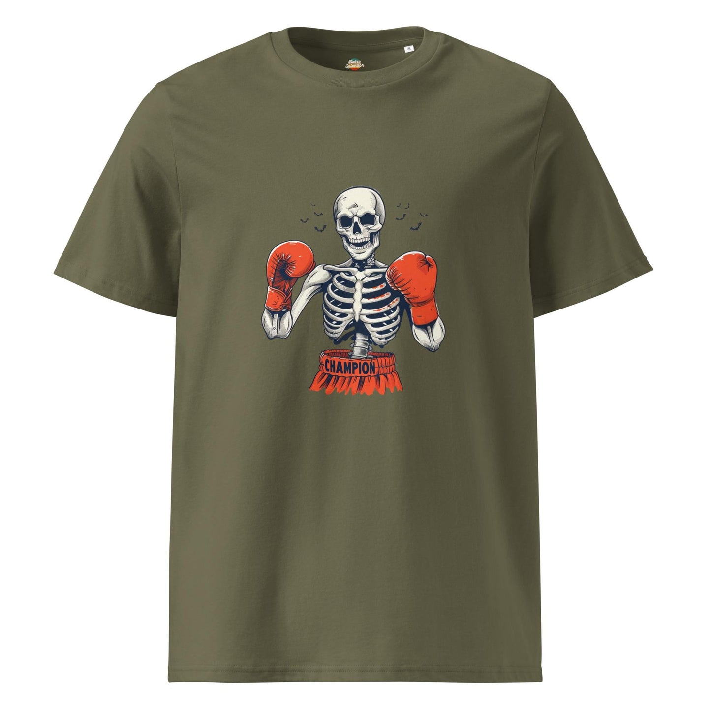 Halloween Knockout Skeleton - Unisex organic ribbed neck t-shirt
