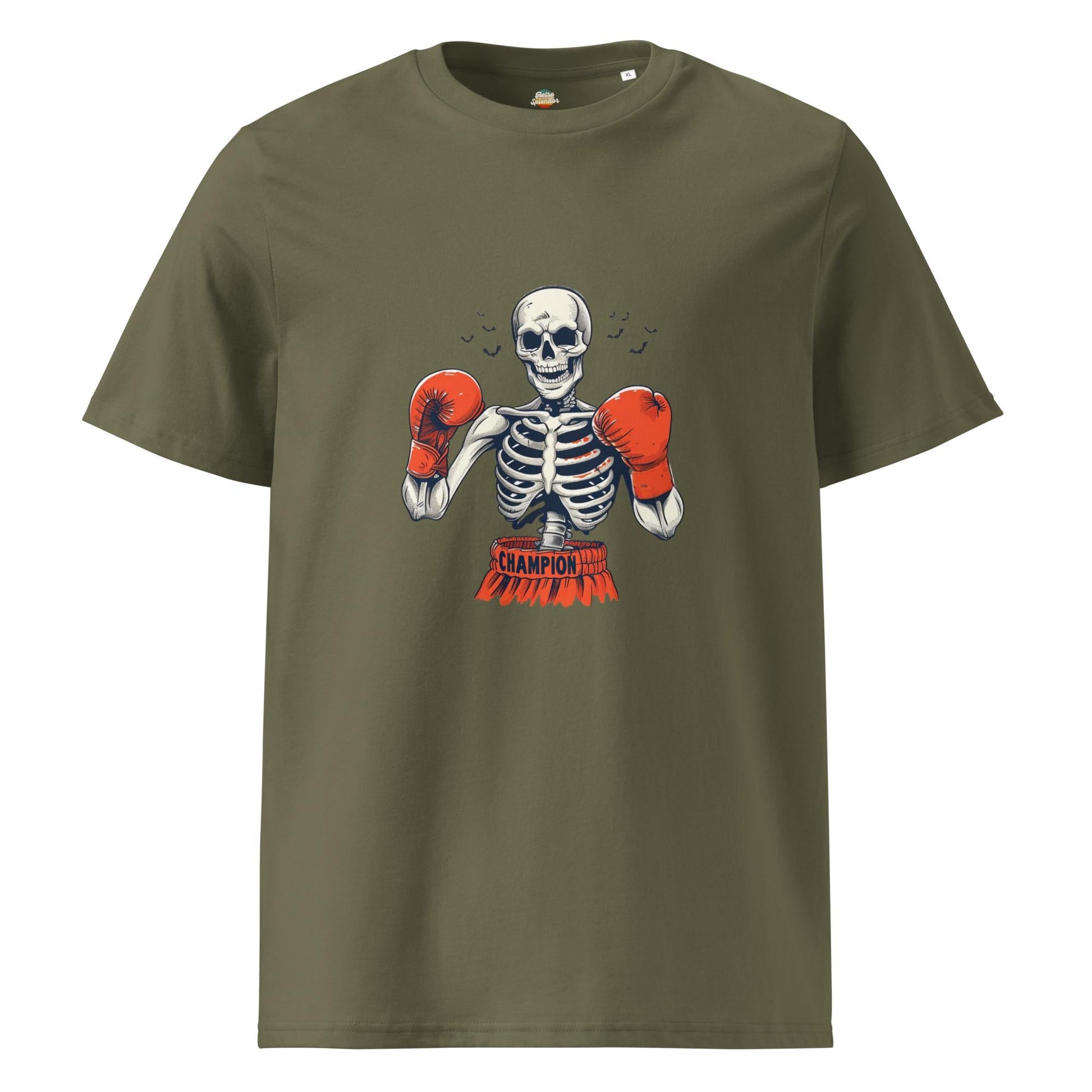 Halloween Knockout Skeleton - Unisex organic ribbed neck t-shirt