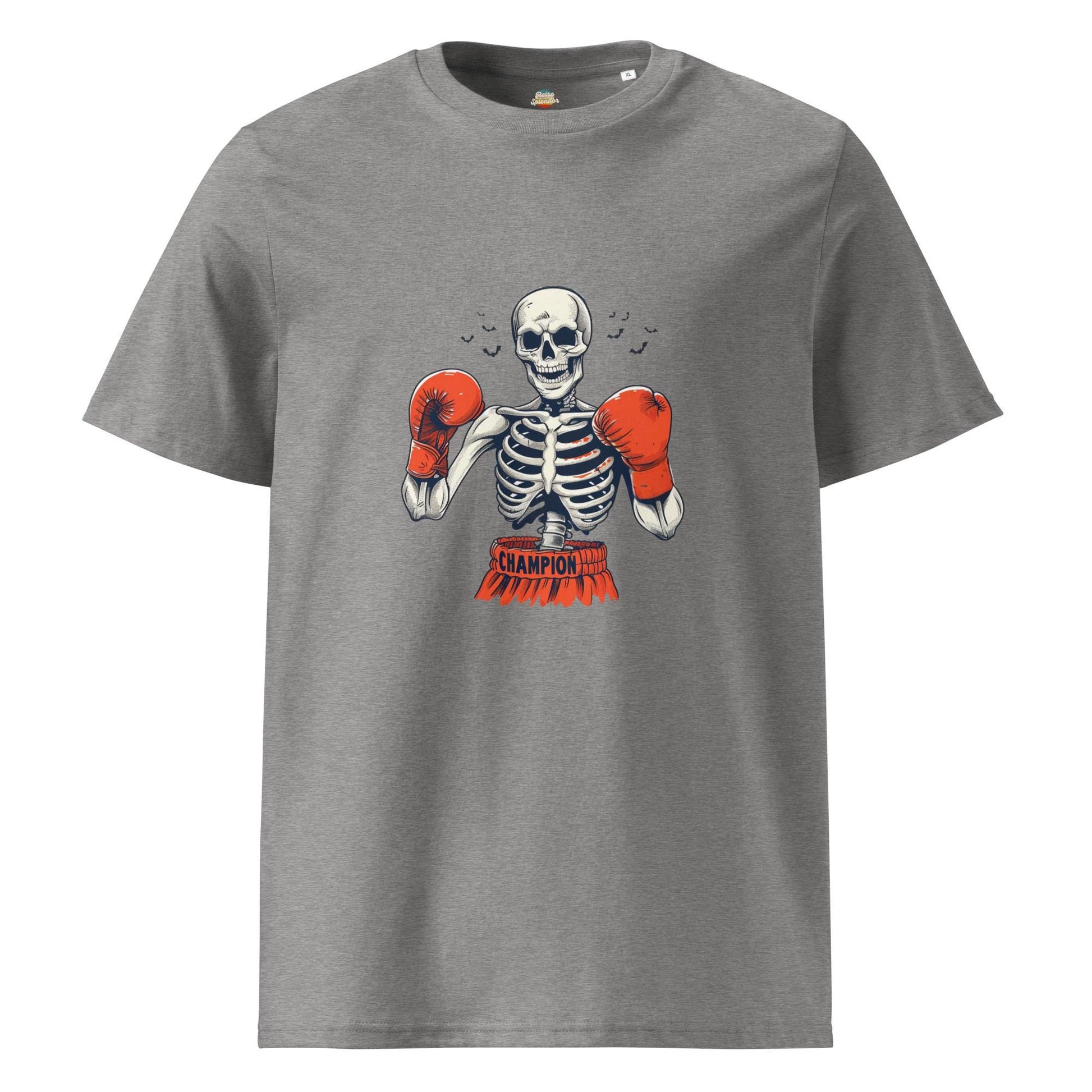 Halloween Knockout Skeleton - Unisex organic ribbed neck t-shirt