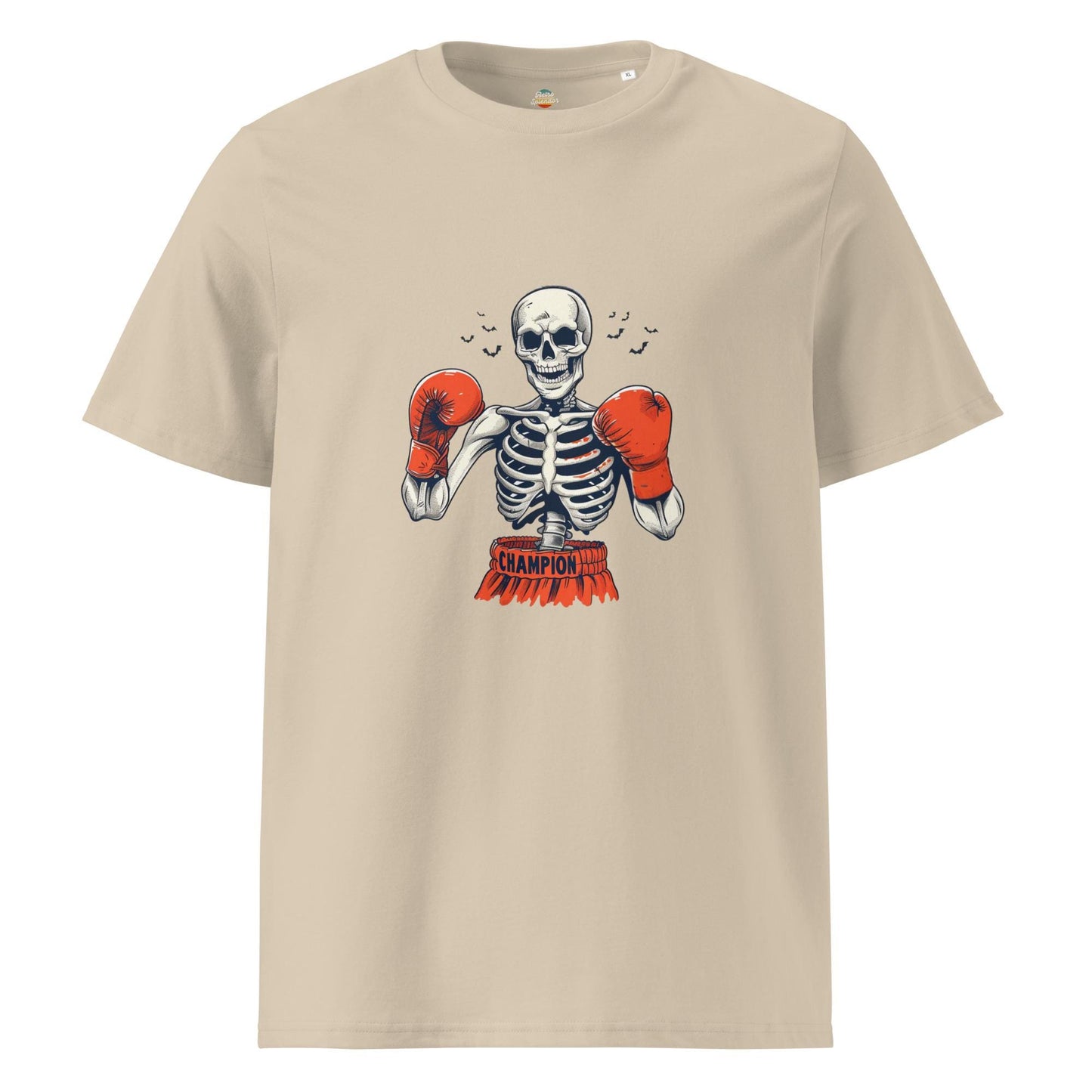Halloween Knockout Skeleton - Unisex organic ribbed neck t-shirt