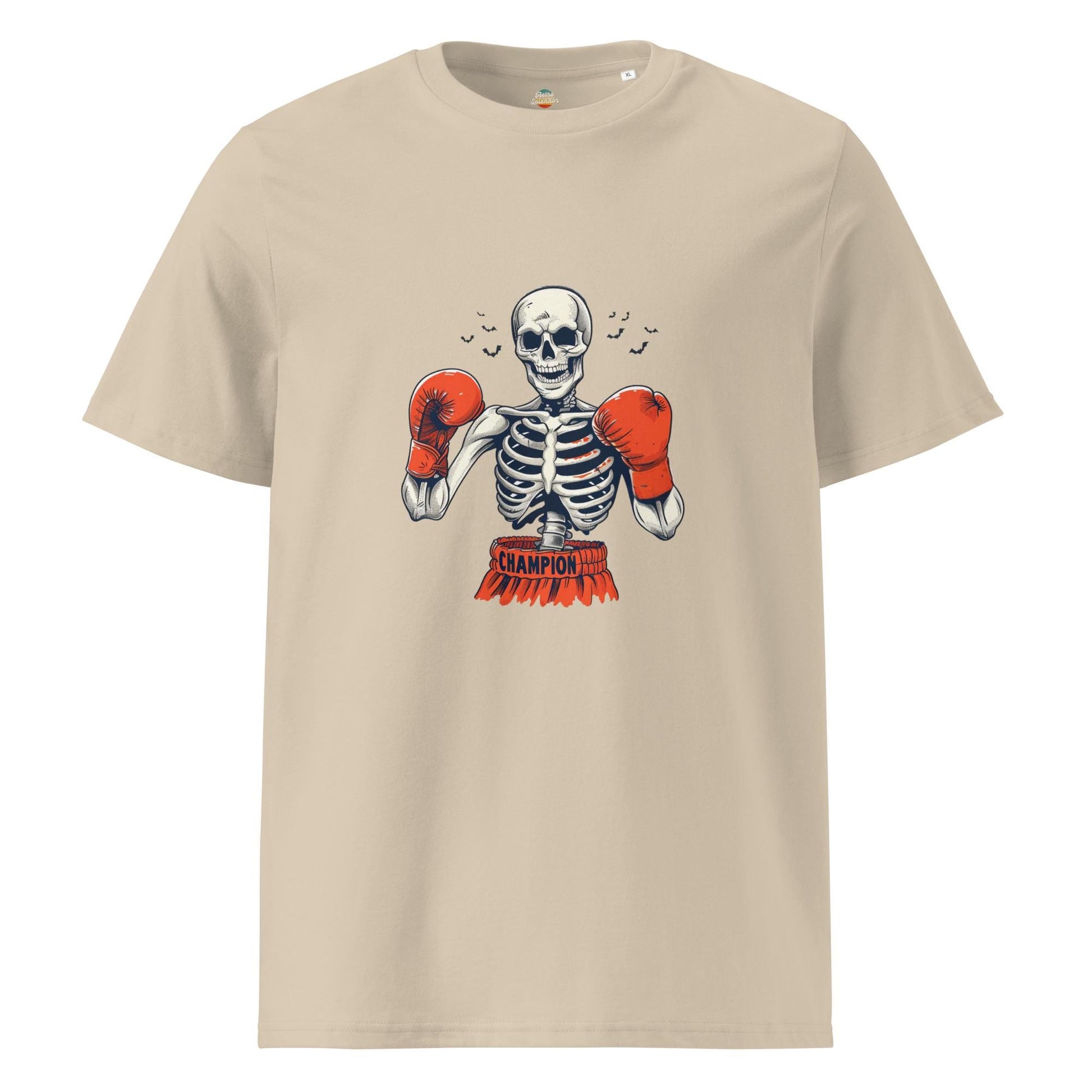 Halloween Knockout Skeleton - Unisex organic ribbed neck t-shirt