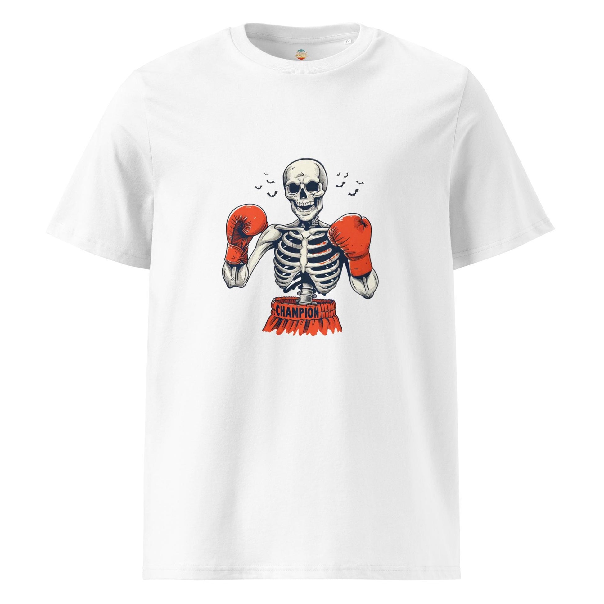 Halloween Knockout Skeleton - Unisex organic ribbed neck t-shirt