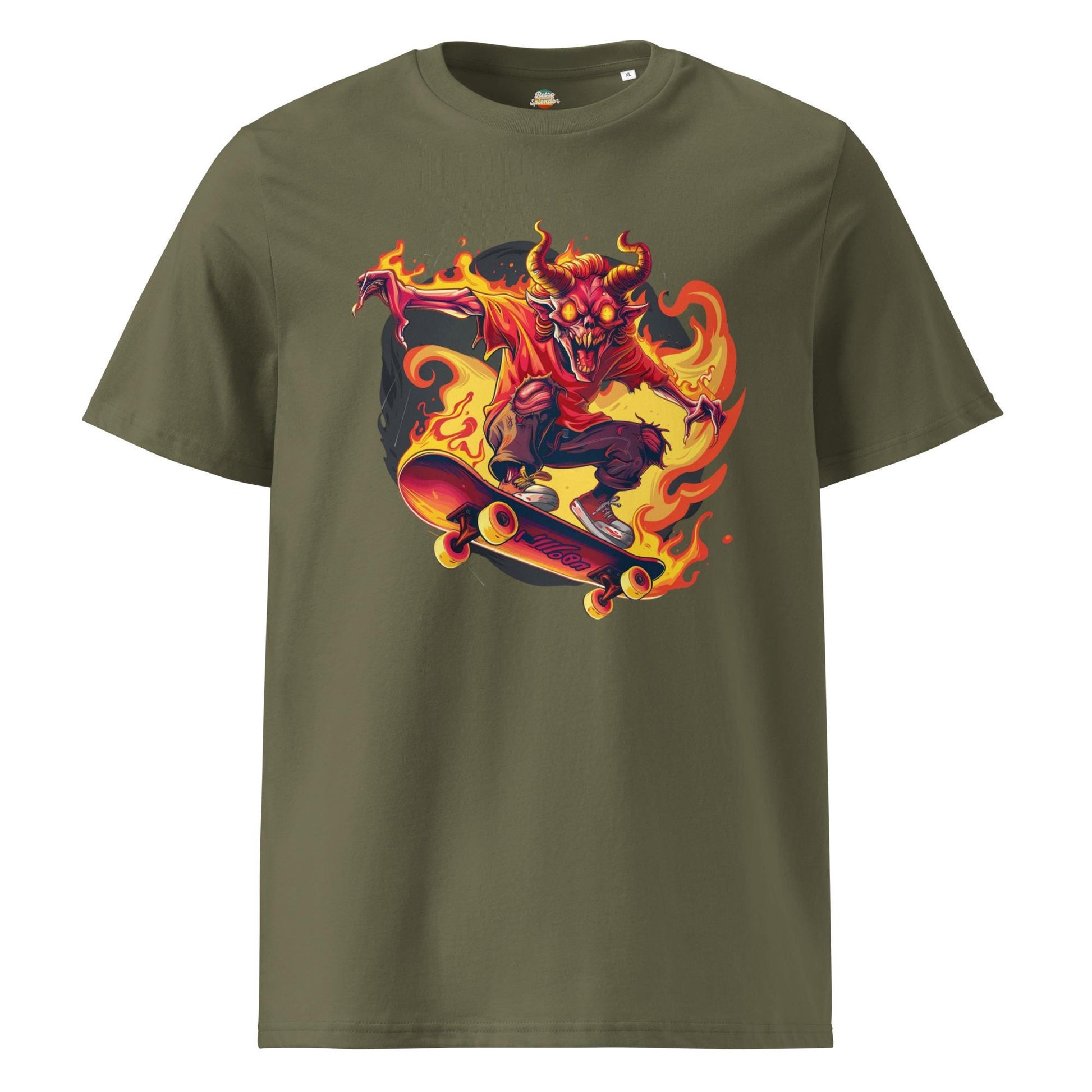 Hellfire Skateboard Shirt – Demon Skater Graphic Tee