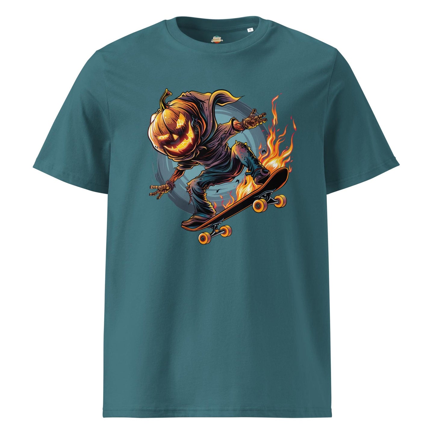Pumpkin Head Skateboarding Shirt – Spooky Halloween Tee