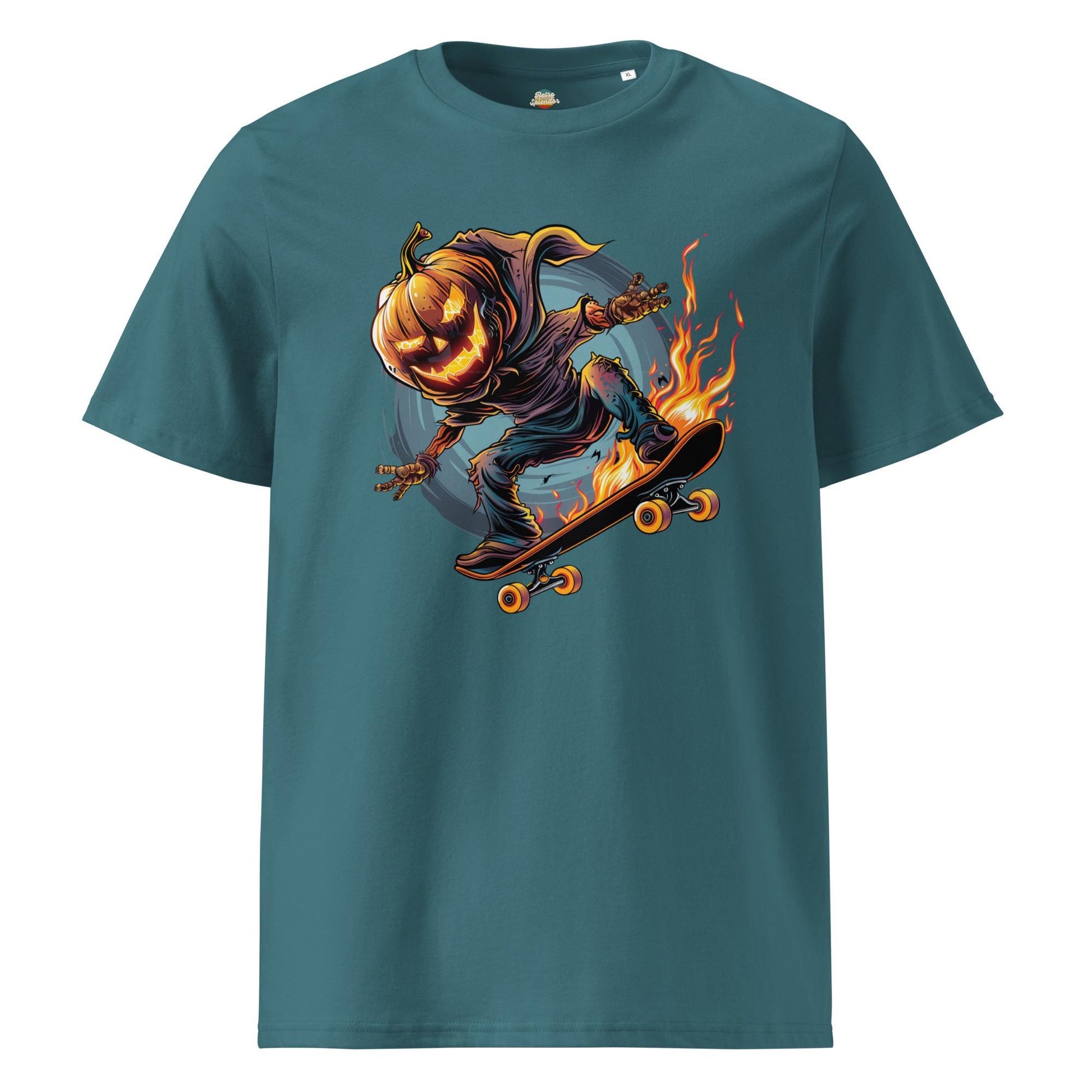 Pumpkin Head Skateboarding Shirt – Spooky Halloween Tee