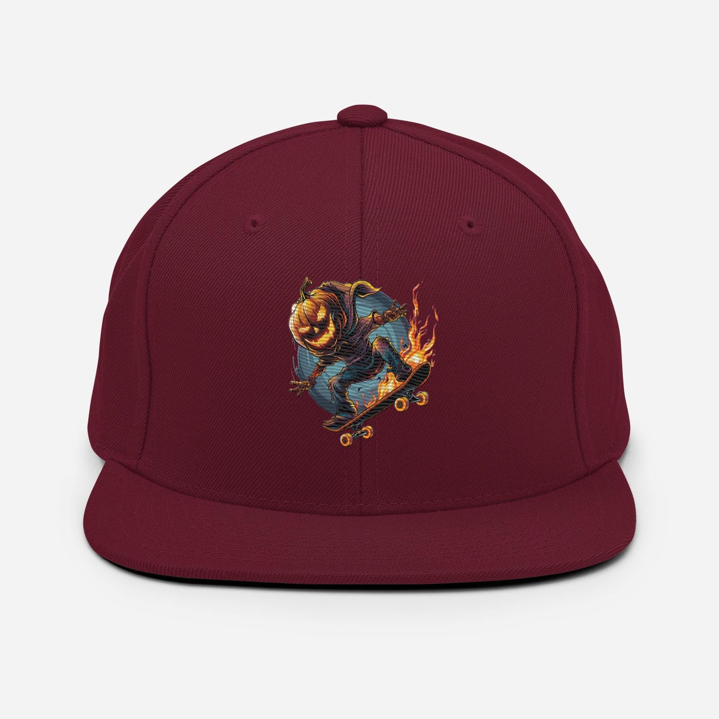 Flaming Jack O’ Lantern Hat – Halloween Skate Snapback