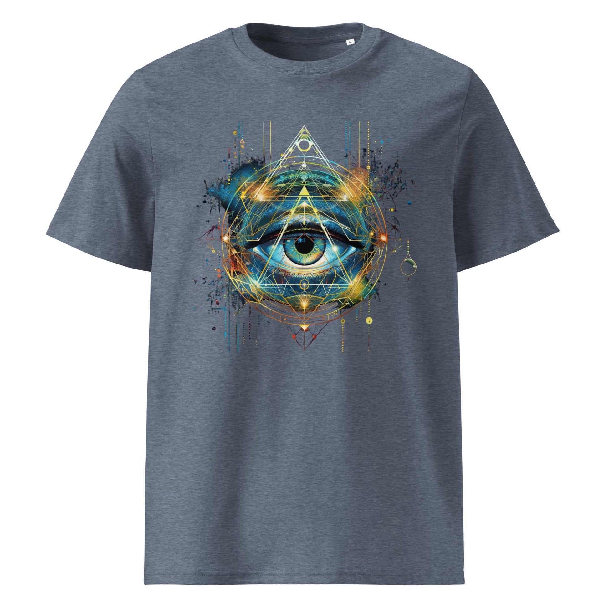 Cosmic Eye Sacred Geometry T-Shirt – Psychedelic Third Eye Triangle Symbol Tee, Mystical Spiritual Graphic Shirt