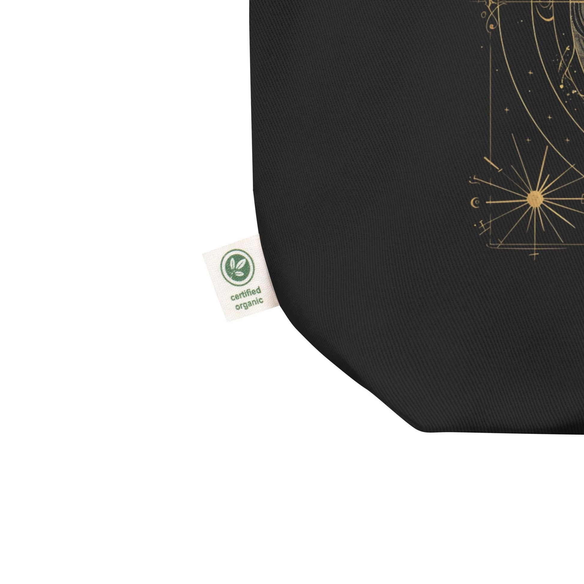 Sacred Geometry Sun & Moon Tote Bag – Eco Friendly Organic Cotton Reusable Bag, Celestial Astrology Spiritual Minimalist Shopper