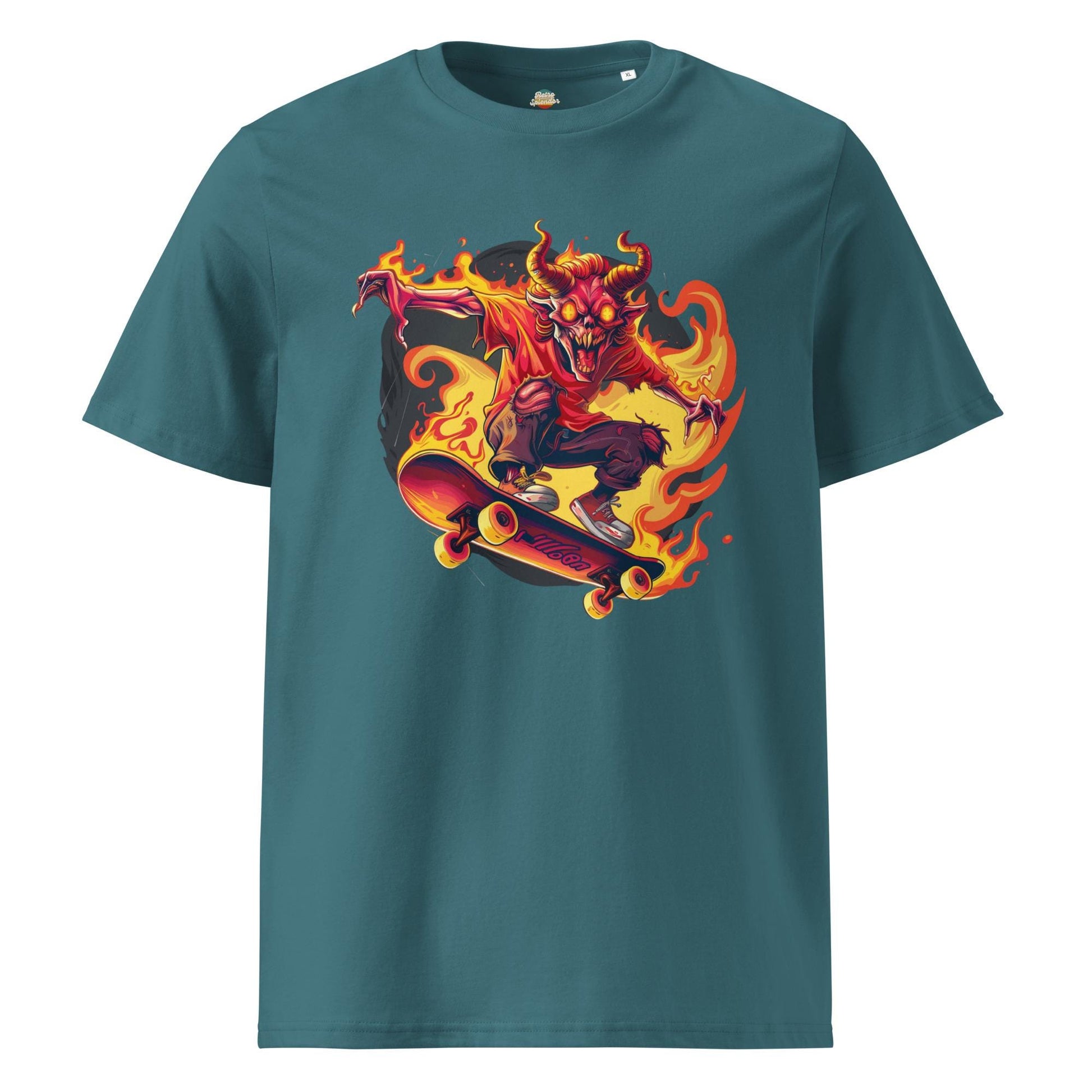 Hellfire Skateboard Shirt – Demon Skater Graphic Tee
