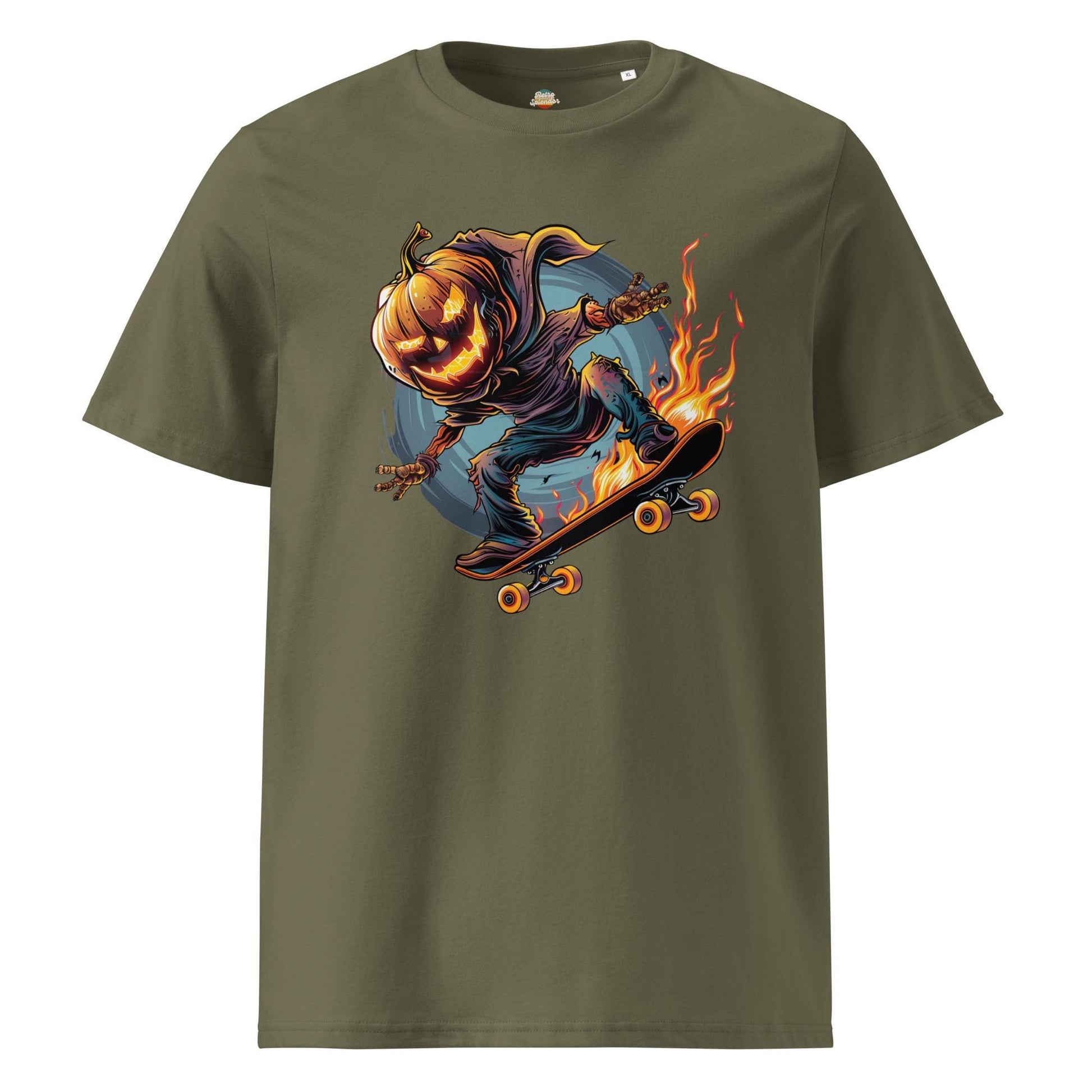 Pumpkin Head Skateboarding Shirt – Spooky Halloween Tee